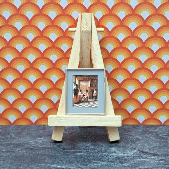 Carolines Home Dolls House Picture - Tudor Scene Grey Frame Painting 2304