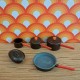 Carolines Home Dolls House Saucepans - Lidded Brown Orange 2319 