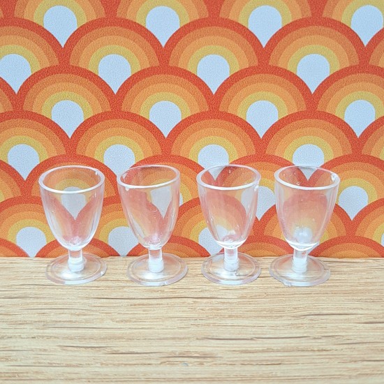 Carolines Home Dolls House Tea Set - Pudding Glasses Tall x 4 2.053