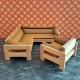 Lisa Of Denmark Dolls House Lounge - Nature Brown Corner Sofa Set 240