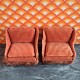 Lisa Of Denmark Dolls House Lounge - Nepal Orange Corduroy Armchairs 192