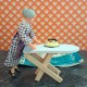 AB Barton Toys Dolls House Early Ironing Board & Iron - New Old Stock