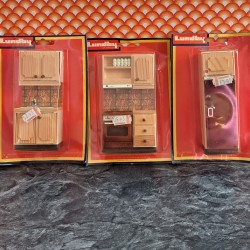 Lundby Dolls House Kitchen - Brown Tiled Set 9278 New Old Stock