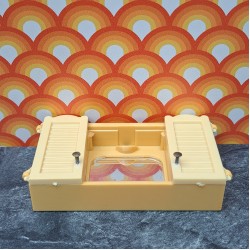 Lundby Dolls House Bathroom - Yellow Cabinet 8850 