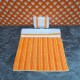 Lundby Dolls House Bedding - Orange Stripe Cover & Pillow 7500