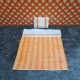 Lundby Dolls House Bedding - Orange Stripe Cover & Pillow 7500