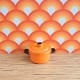 Lundby Dolls House Saucepans - Orange Lidded Casserole 60.5079