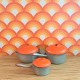 Lundby Dolls House Saucepans - Silver Grey, Red Lidded Set 6600