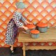 Lundby Dolls House Saucepans - Silver Grey, Red Lidded Set 6600