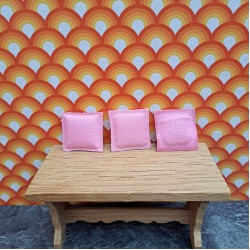 Lundby Dolls House Cushions 6610 - Light Pink x 3