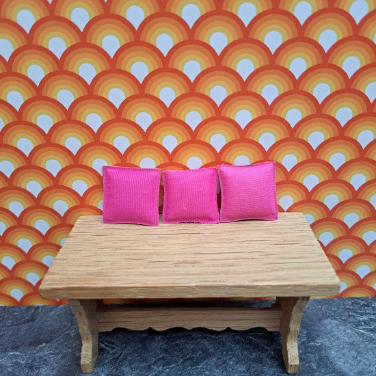 Lundby Dolls House Cushions 6610 - Bright Pink x 3