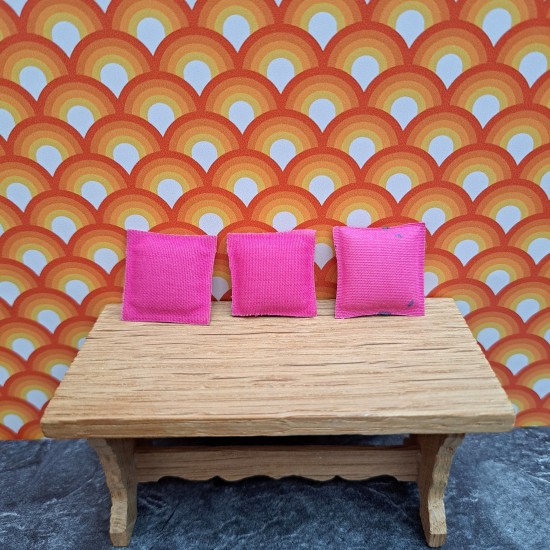 Lundby Dolls House Cushions 6610 - Bright Pink x 3