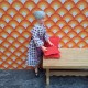 Lundby Dolls House Cushions 6610 - Red x 3