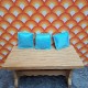 Lundby Dolls House Cushions 6610 - Blue Silky x 3