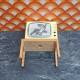 Lundby Dolls House Television - On Wooden Table Stand With A Cat Playing 5194
