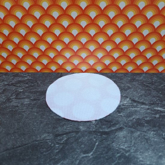 Lundby Dolls House Rug - Bathroom Mat Dusky Pink With White Circles 60.2033