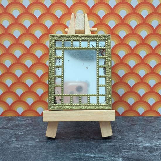 Lundby Dolls House Mirror - Rectangular Metal 6852