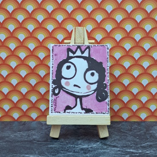 Lundby Dolls House Picture - Princess Picture Painting Pink 2 60.9024