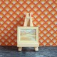Lundby Dolls House Picture - Mountain Landscape Cream Frame Picture 6617