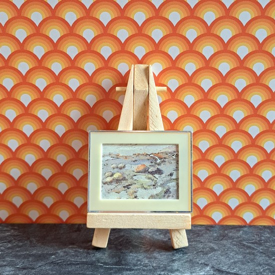 Lundby Dolls House Picture - Seascape Landscape Cream Frame Picture 6617
