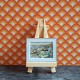 Lundby Dolls House Picture - Seascape Green Landscape White Frame Picture 6617