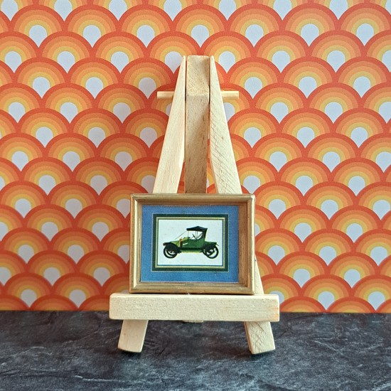 Lundby Dolls House Picture - Old Fashioned Car Picture Gold Frame 6615