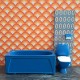 Lundby Dolls House Bathroom - Blue Bath Right Plug