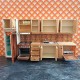 Lundby Dolls House Kitchen - Brown Tiled Kitchen Set 9278