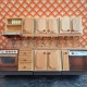 Lundby Dolls House Kitchen - Brown Tiled Kitchen Set 9278