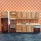 Lundby Dolls House Kitchen - Brown Tiled Kitchen Set 9278