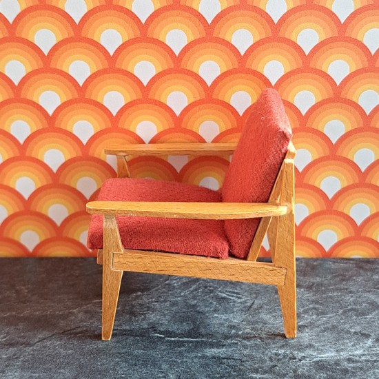 Lundby Dolls House Lounge - Greta Red Armchair 5057